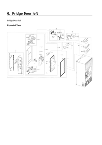 Left Refrigerator Door Parts Diagram and Parts List for RF22NPEDBSR AA-05 Samsung Refrigerator