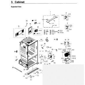 Cabinet Diagram and Parts List for RF26J7500BC AA-0002 Samsung Refrigerator