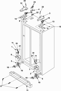 Hinges Diagram and Parts List for RS257BARB XAA Samsung Refrigerator