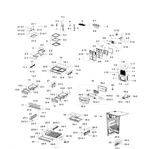 Fridge Diagram and Parts List for RFG299AARS XAA-0000 Samsung Refrigerator
