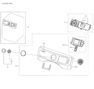 Control Panel Diagram and Parts List for DV42H5000GW A3-0003 Samsung Dryer