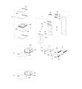 Fridge Diagram and Parts List for RH29H9000SR AA-0001 Samsung Refrigerator