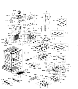 Fridge Diagram and Parts List for RF28HFEDTBC AA-08 Samsung Refrigerator