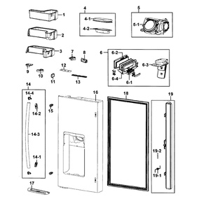 Door Left Diagram and Parts List for RF4289HARS XAA-01 Samsung Refrigerator