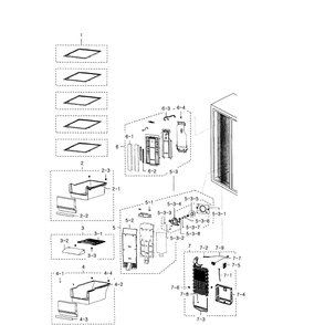 Freezer Diagram and Parts List for RSG309AARS XAA-02 Samsung Refrigerator