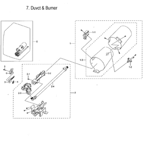 Gas Burner Diagram and Parts List for DVG55M9600V A3-0000 Samsung Dryer
