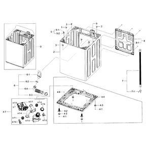 Frame Diagram and Parts List for WA56H9000AW A2-0001 Samsung Washer