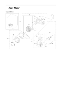 Motor Assembly Diagram and Parts List for DVE45R6300V A3-00 Samsung Dryer