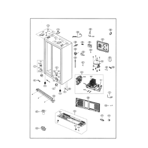 Cabinet Diagram and Parts List for RS25J500DSR AA-01 Samsung Refrigerator