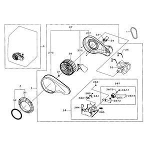 Motor Assembly Diagram and Parts List for DV435GTGJWR A1-01 Samsung Dryer
