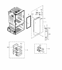 Part Location Diagram of DA91-04158D Samsung Assembly DOOR FOAM-REF RIGHT