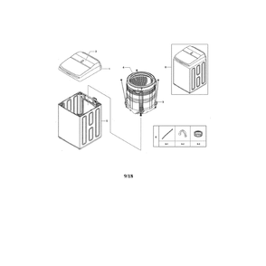 Main Diagram and Parts List for WA54M8750AV A4-01 Samsung Washer