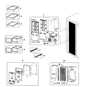 Freezer Diagram and Parts List for RS267TDPN XAA-00 Samsung Refrigerator