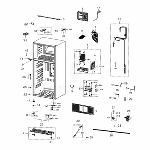 Part Location Diagram of DA67-04441A Samsung CAP SPACE-DOOR;RT6500M,ABS,T2.0,HB,HG-07