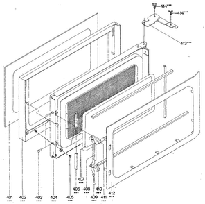Door Diagram and Parts List for 4018822980  Kenmore Microwave