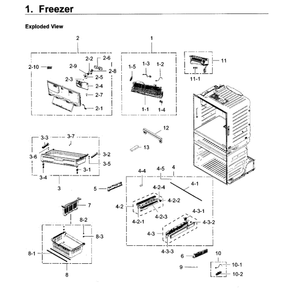 Freezer Diagram and Parts List for RF28JBEDBSR AA-0003 Samsung Refrigerator