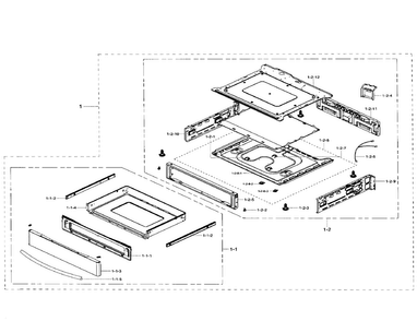 Part Location Diagram of DG61-00125B Samsung Base drawer-warmer