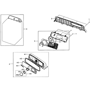 Control Panel Diagram and Parts List for DV50F9A8GVW A2-01 Samsung Dryer