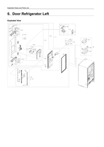 Left Refrigerator Door Parts Diagram and Parts List for RF28R7201SR AA-00 Samsung Refrigerator