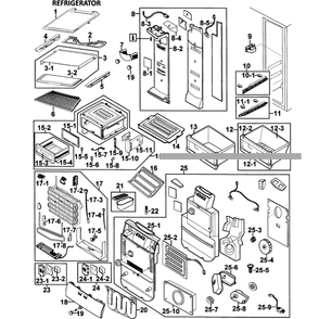 Refrigerator Diagram and Parts List for RS267LASH XAA-0000 Samsung Refrigerator