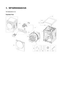 Main Assembly Diagram and Parts List for WF50R8500AV US-01 Samsung Washer