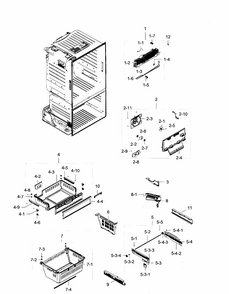 Freezer Diagram and Parts List for RF28HFEDBBC AA-0008 Samsung Refrigerator