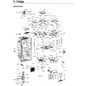 Fridge Diagram and Parts List for RF22K9381SG AA-01 Samsung Refrigerator