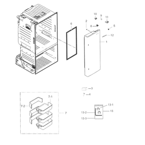 Fridge Door L Diagram and Parts List for RF263BEAEBC AA-02 Samsung Refrigerator