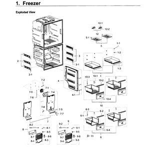 Freezer Diagram and Parts List for RF28K9580SR (AA)(0000) Samsung Refrigerator