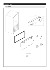 Freezer Door Parts Diagram and Parts List for RF261BEAESR AA-06 Samsung Refrigerator