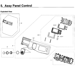 Control Panel Diagram and Parts List for WF419AAW XAA-03 Samsung Washer