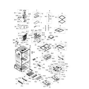 Fridge Diagram and Parts List for RF28HFEDBSR AA-08 Samsung Refrigerator