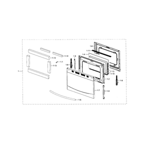 Door Diagram and Parts List for NX58F5500SS AA-01 Samsung Range