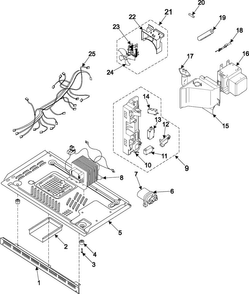 Internal Controls/latch Asy/base Diagram and Parts List for MR1032UBC XAA Samsung Microwave