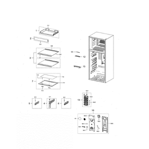 Part Location Diagram of DA67-00738B Samsung CAP-KNOB;MAX-PJT,PP,SNOW