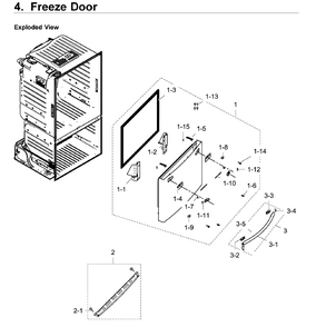 Freezer Door Diagram and Parts List for RF28HDEDPWW AA-0000 Samsung Refrigerator