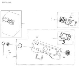 Control Panel Diagram and Parts List for DV42H5000GW A3-0003 Samsung Dryer