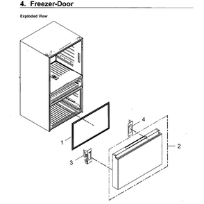 Freezer Door Diagram and Parts List for RF23M8090SR AA-0000 Samsung Refrigerator