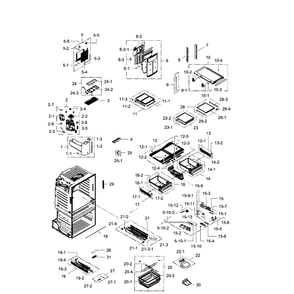 Fridge Diagram and Parts List for RF28HMEDBBC AA-08 Samsung Refrigerator