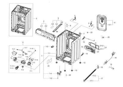 Part Location Diagram of DC93-00583A Samsung Main Wire Harness Assembly