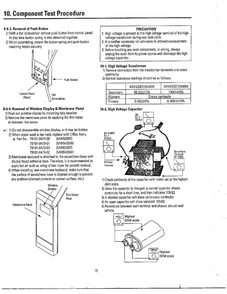 Component Test Procedure Diagram and Parts List for MW5330T XAA Samsung Microwave