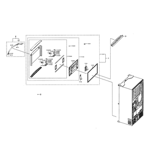 Freezer Door Diagram and Parts List for RF22NPEDBSR AA-01 Samsung Refrigerator