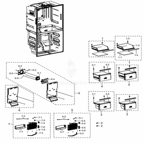 Freezer Diagram and Parts List for RF23J9011SR (AA)(0011) Samsung Refrigerator