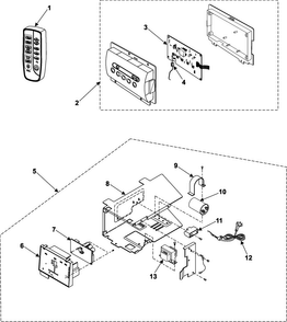 Control Assembly Diagram and Parts List for AW1801B XAA Samsung Air Conditioner