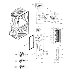 Fridge Door L Diagram and Parts List for RF4289HARS XAA-0002 Samsung Refrigerator