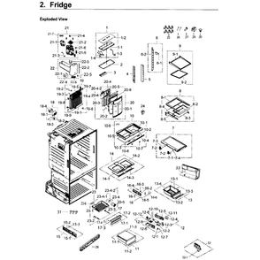 Fridge Diagram and Parts List for RF263TEAESG (AA)(0001) Samsung Refrigerator