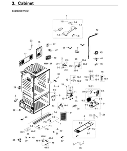 Cabinet Diagram and Parts List for RF28HDEDPWW AA-0000 Samsung Refrigerator