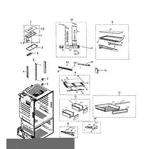 Refrigerator Diagram and Parts List for RF220NCTASP AA-01 Samsung Refrigerator