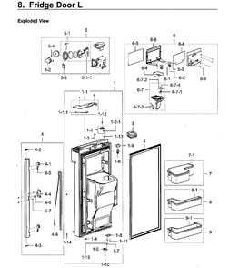Part Location Diagram of DA82-03049W Samsung Door Packing Assembly (Left)