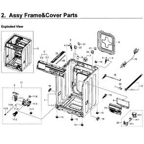 Frame Cover Diagram and Parts List for WF350ANP XAA-0004 Samsung Washer